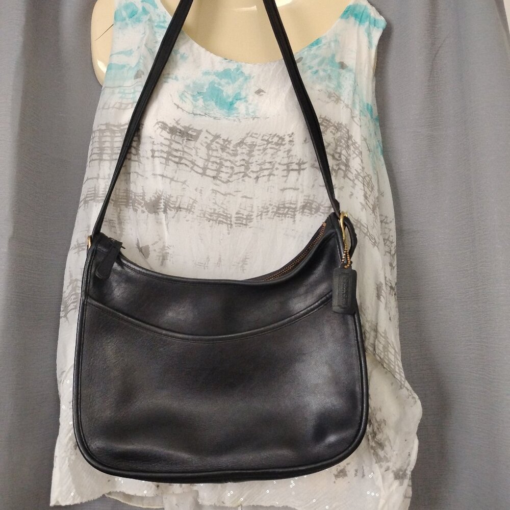 ❤️ COACH Black 5006 XL Hobo Bag + Fob Hangtag